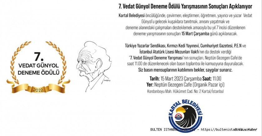 7. Vedat Günyol Deneme Ödülü Yarışmasının Sonuçları Açıklanıyor