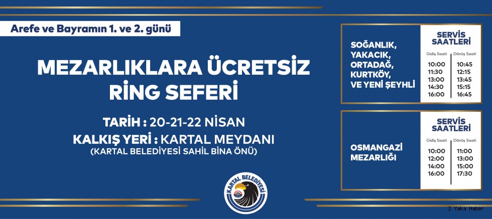 Kartal Belediyesi’nden Mezarlıklara Ücretsiz Ulaşım Hizmeti