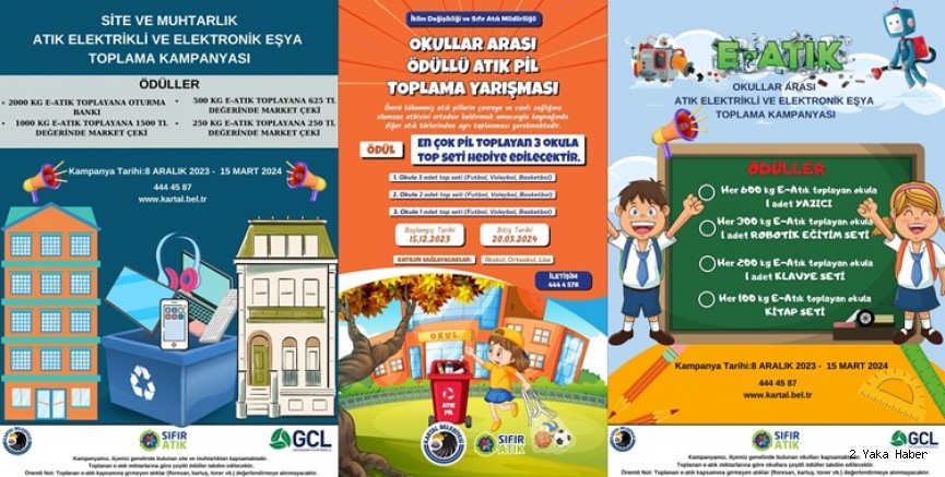 Kartal’da Elektronik Atık ve Atık Pil Toplayan Site, Muhtarlık ve Okullar Kazanıyor